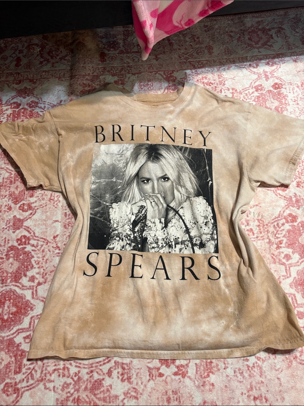 Britney Spears Beige Tie-Dye Graphic Tee